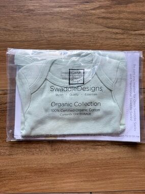 SwaddleDesigns Organic Collection 3M Mint Baby Bodysuit 100% Certified Organic